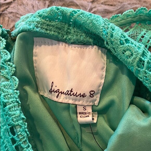 Signature8 Turquoise‎ Lace Dress - Picture 3 of 5